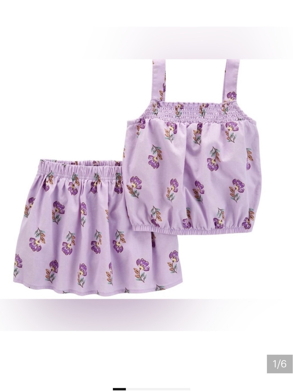 Carter’s Girls Floral Top & Skort Set. Lilac color. Size 5T